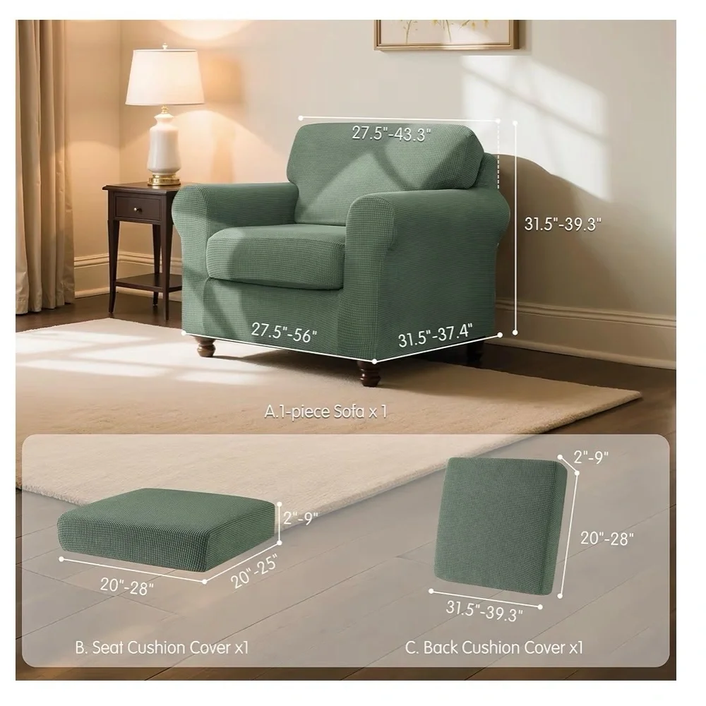 Elegant Green Sofa Cover (A102)